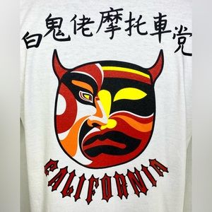 White Ghost Motorcycle Club California Shirt White Size Large Vintage